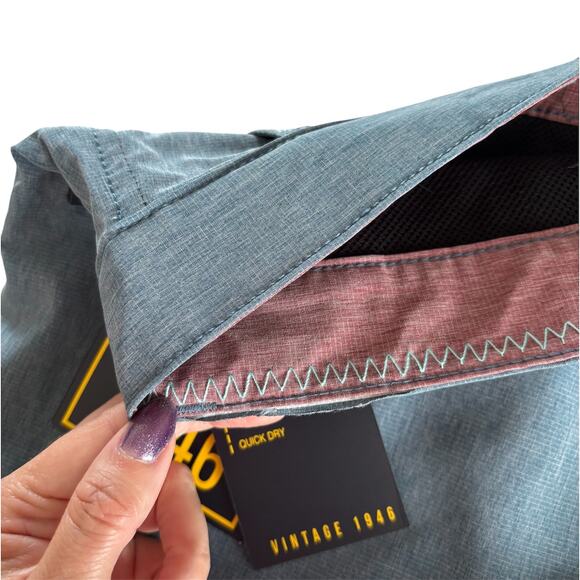 Vintage 1946 Men’s Heather Print Gurkha Flat Front Performance Shorts Size 36 - Picture 9 of 9